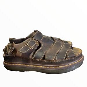 Dr Martens vintage leather dad sandals made in England brown criss cross 12.5